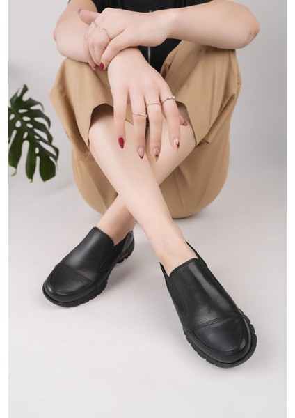 D25KA 3480 Siyah Hakiki Deri Kadın Ayakkabı modelleri