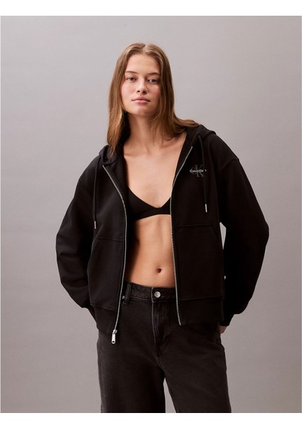 Ck LV047B270G Monologo French Terry Fz Bf Hood Kadın Sweatshırts