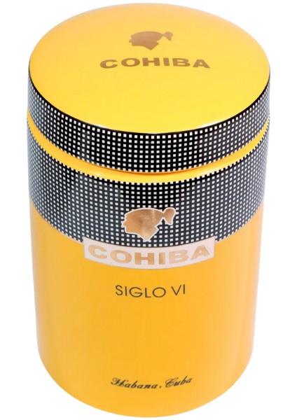 Sarı Nokta Desenli Puro Saklama Kutusu Jar