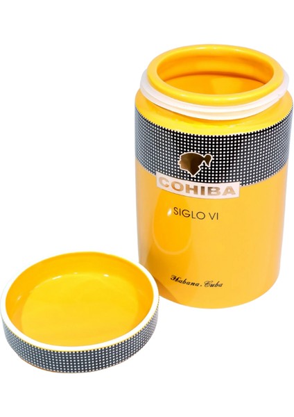 Sarı Nokta Desenli Puro Saklama Kutusu Jar modelleri