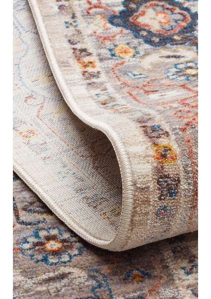 Pietra PTA 01 Krem Gri - Klasik Tasarımlı, Sıcak Renk Tonlarında Yumuşak Dokulu Makine Halısı