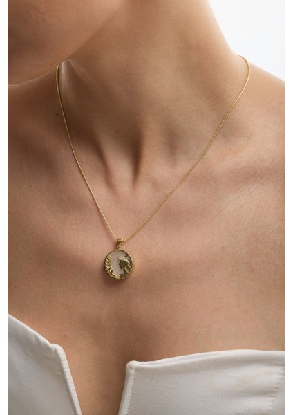 14 Ayar Altın Başak Burcu Kolye