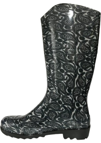 Kadın Gri Desenli 35 cm Uzun Bahçe Yağmur Çizmesi EMKK309-210 fiyatları