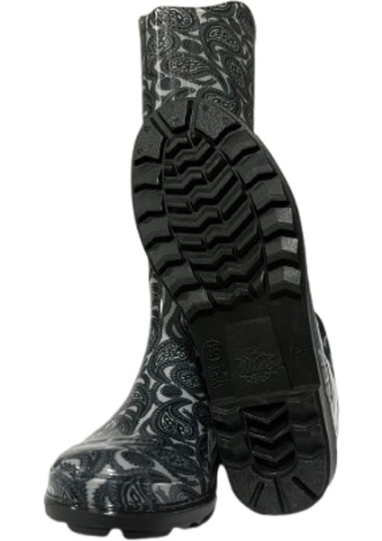 Kadın Gri Desenli 35 cm Uzun Bahçe Yağmur Çizmesi EMKK309-210 fırsatları