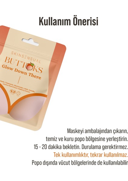 Buttoks Glow Down There Vücut Maskesi | Kararma Karşıtı ve Aydınlatmaya Yardımcı | 2 Parça