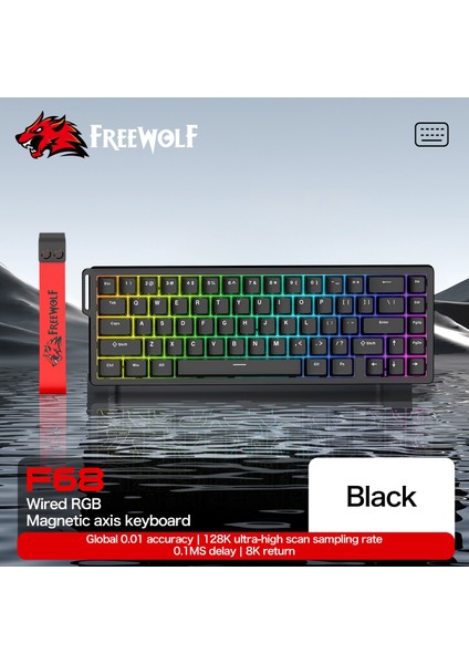 F68 Pro Oyun Klavyesi Manyetik Switch 3 Modlu Kablosuz Bluetooth Kablolu, 8k/1k Rgb Klavye