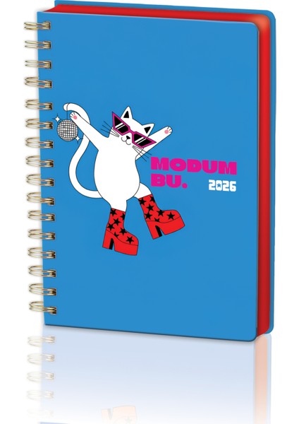 Spiralli Sert Kapak 2026 Günlük Ajanda A5