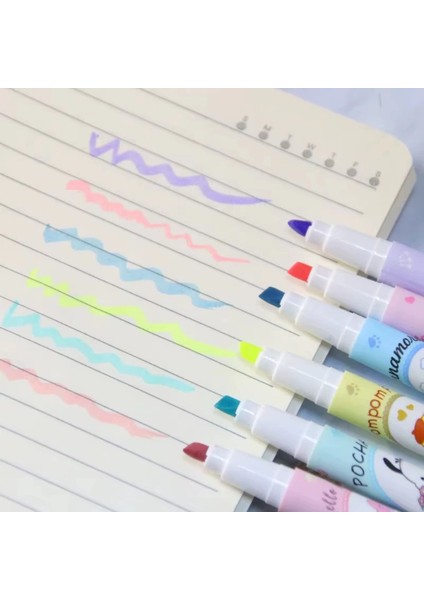 6'lı Fosforlu Kalem Seti - Sanrio Karakterleri, Kuromi, Hello Kitty fırsatları