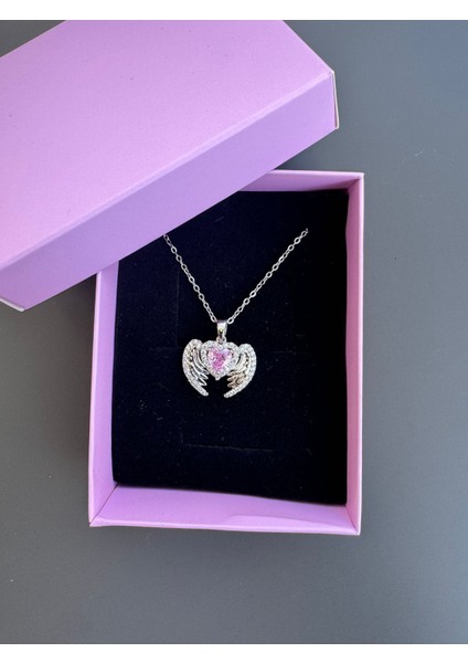 Gümüş Renk Melek Kanadı Kolye Çelik fiyatları