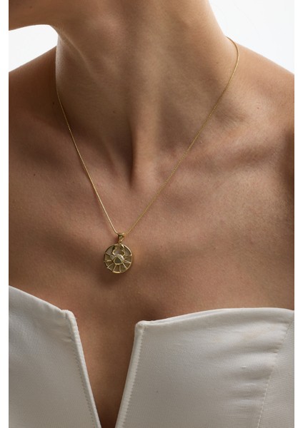 14 Ayar Altın Yengeç Burcu Kolye