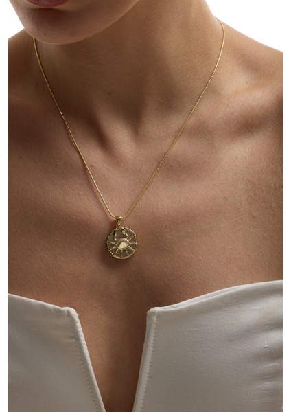 14 Ayar Altın Yengeç Burcu Kolye fiyatları