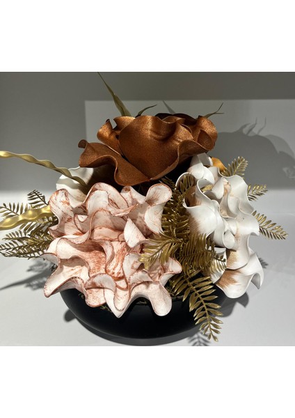 Büyük Siyah Ufo Saksı Aranjman Çiçek