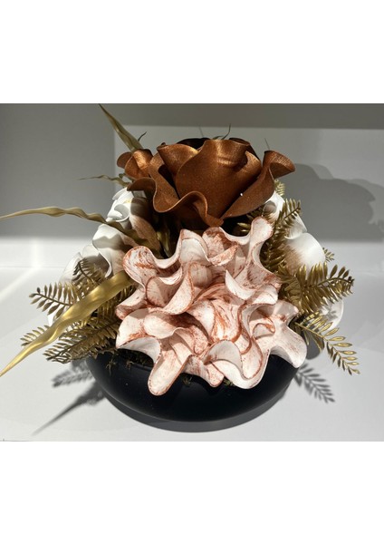 Büyük Siyah Ufo Saksı Aranjman Çiçek modelleri