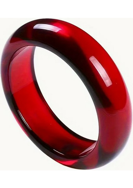 Kadınlar Için 1 Adet Şık Reçine Bilezik - Minimalist Vintage Tarzı, Parlak Kırmızı Tasarım, Günlük Kıyafetler & Hediye Için Hafif Reçine Bilezik Çap 6 cm Genişlik1,8 Mm. modelleri
