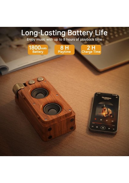 19CM Retro Ahşap Tasarımlı Bluetooth Hoparlör – 5W Güçlü Ses, 5.0 Kablosuz Bağlantı, 1500 Mah Şarjlı Batarya, Fm Radyolu, Usb/tf Kart Destekli, Taşınabilir Nostaljik Müzik Kutusu | A8 indirimleri