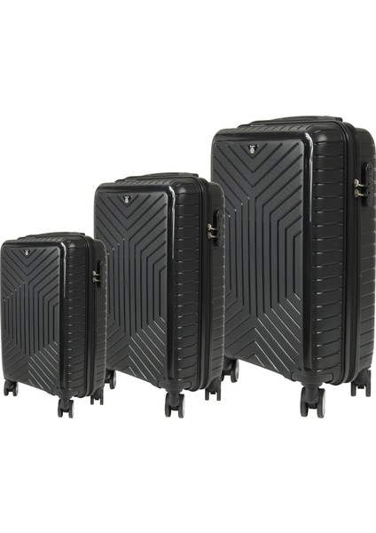 Metropolitan Sdr 103 Pp Valiz Seti - Büyük + Orta + Kabin Boy - Siyah fiyatları