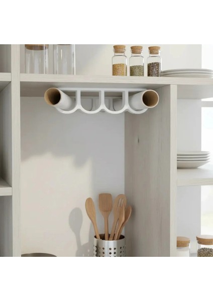 Mutfak Rulo Tutucu 4 Gözlü ( Pişirme Kağıdı - Alüminyum Folyo Vs Rulolarınızı Düzenler) 1 Adet