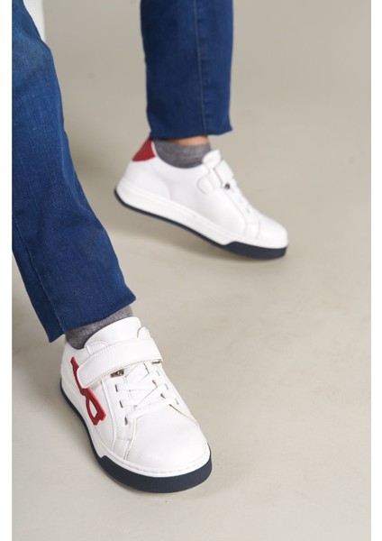 1011 - Glasses-X Çocuk Ayakkabı Beyaz Kırmızı Lacivert fiyatları