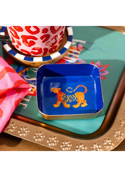 Nanpur Metal Dekoratif Tepsi 9X9X2 cm Mavi fiyatları