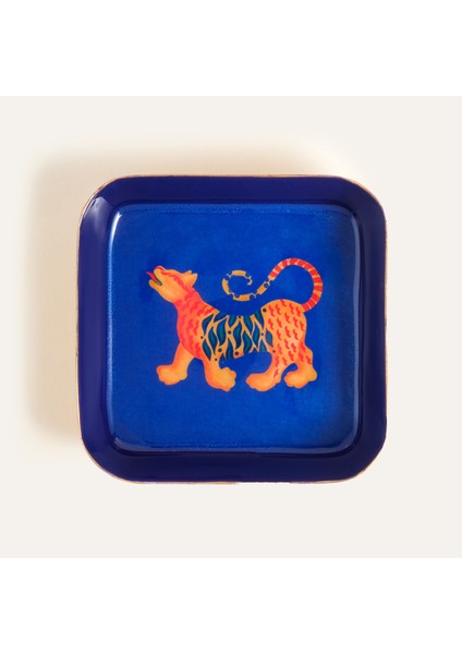 Nanpur Metal Dekoratif Tepsi 9X9X2 cm Mavi modelleri