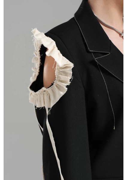 Tw3 Kadın Tek Omuzu Açık Tasarım Blazer Ceket modelleri