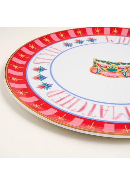 Lublın Porselen Pizza Tabağı 33X33X1.5 cm Turuncu - Pembe fırsatları
