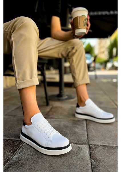 CH979 - Santoni Gbt Spor Erkek Ayakkabı Beyaz/sıyah fiyatları