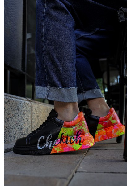 CH254 - Cst Pittura Erkek Ayakkabı 481 Sıyah / Sarı Chekıch