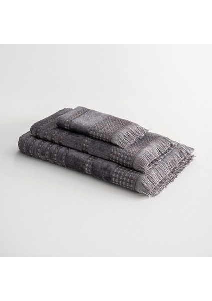 Zeus 3'lü Havlu Seti Organik Pamuk Inject Antrasit fiyatları