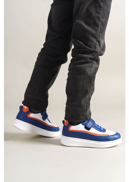 1015 - Star-X Çocuk Ayakkabı Mavi Beyaz Turuncu fiyatları