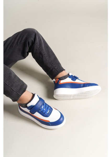 1015 - Star-X Çocuk Ayakkabı Mavi Beyaz Turuncu modelleri