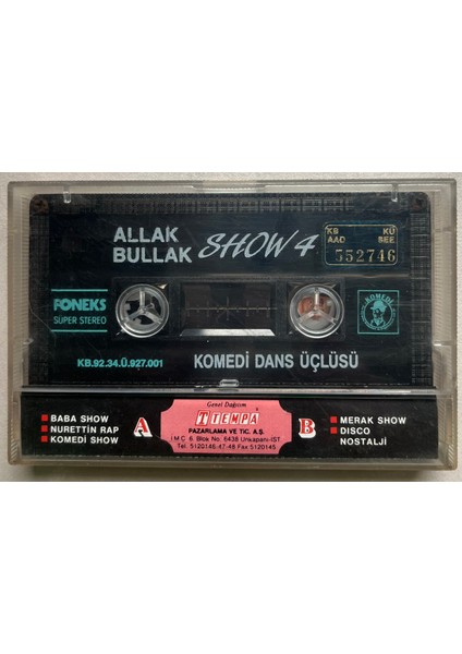 Komedi Dans Üçlüsü Allak Bullak Show Kaset (Orijinal Dönem Baskı Kaset) fiyatları