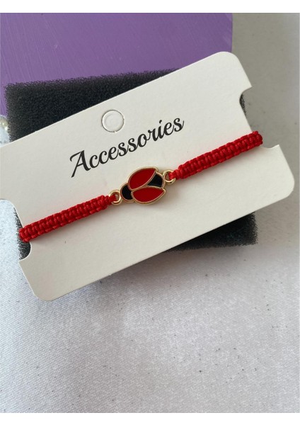 Uğur Böceği Figürlü Ayarlanabilir Bileklik Kırmızı Renk fiyatları