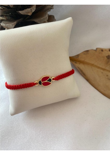Uğur Böceği Figürlü Ayarlanabilir Bileklik Kırmızı Renk modelleri