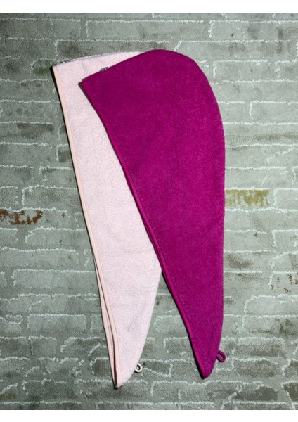 Saç Havlusu Saç Bonesi 2 Li Set %100 Pamuk Banyo ,havuz ve Deniz Sonrası Kurulama Pembe / Fuşya fiyatları