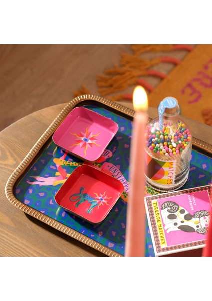 Nanpur Metal Dekoratif Tepsi 9X9X2 cm Pembe fiyatları