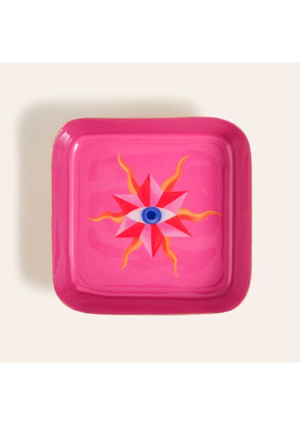 Nanpur Metal Dekoratif Tepsi 9X9X2 cm Pembe modelleri