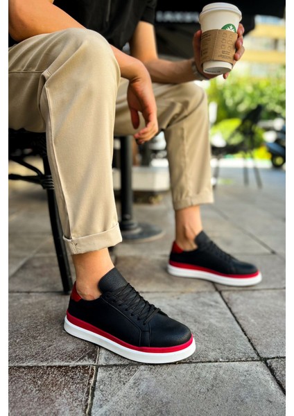 CH979 - Santoni Gbt Spor Erkek Ayakkabı Sıyah/kırmızı fiyatları