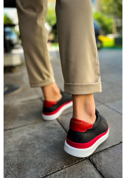 CH979 - Santoni Gbt Spor Erkek Ayakkabı Sıyah/kırmızı indirimleri