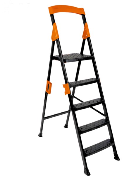 Primo 3+1 Basamaklı Katlanır Merdiven | Ev Tipi Kaymaz Plastik Geniş Basamaklı 3+1 Merdiven