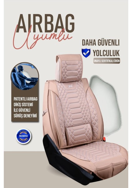 Fiat Tempra Station Wagon Deri Oto Koltuk Kılıfı Ön Arka Set Bej Royal Seri Scr indirimleri