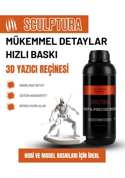 Resın, 1 Kg, Gri Renk