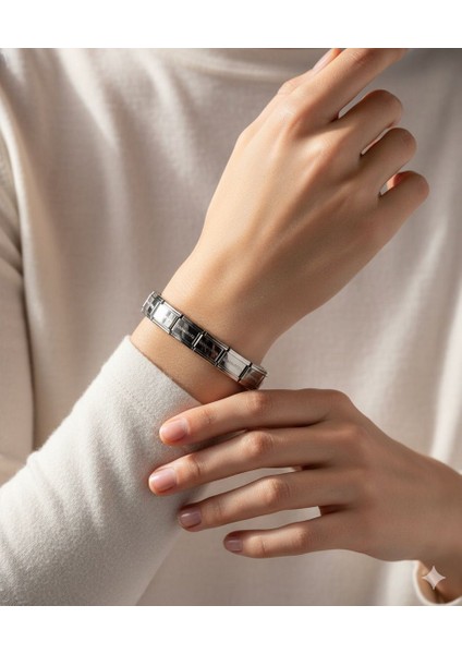 Italyan Charm Unisex Yazılı Paslanmaz Çelik Bileklik Kararmaz Her Bileğe Uygun Takı Modeli modelleri