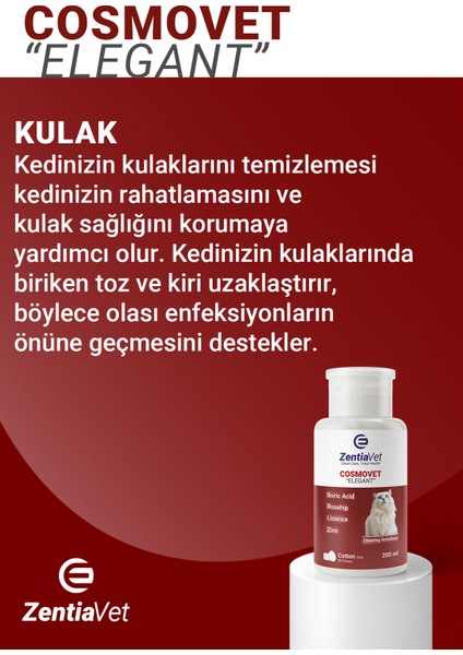 Cosmovet Elegant 200 ml Kedi Göz-Çene-Çene Altı ve Kulak Bakım Temizleme Solüsyonu modelleri