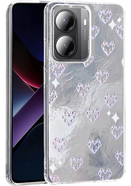 Xiaomi Poco X7 Pro Kılıf Kamera Korumalı Fiyonk Kalp Figürlü Ponti Kapak