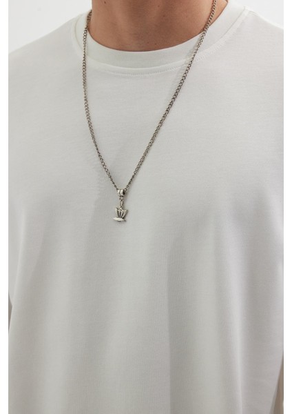 Erkek Relax Fit Rahat Kesim %100 Pamuk 2 Iplik Bisiklet Yaka Beyaz Sweatshirt modelleri