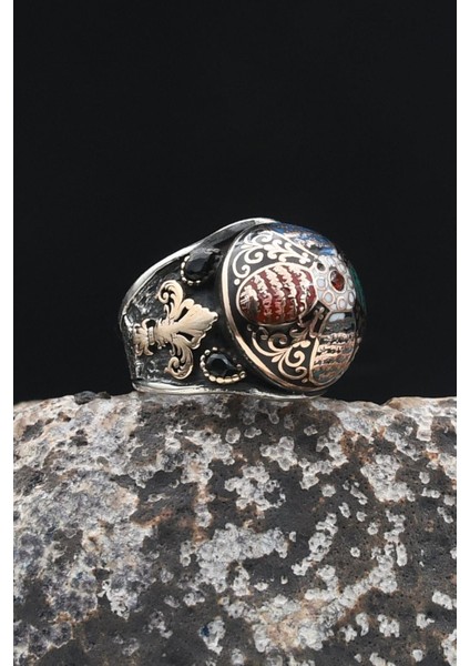 Özel Tasarım Nas ve Felak ve Ihlas Sureleri Mineli 925 Ayar Gümüş Erkek Yüzüğü 902326 fiyatları