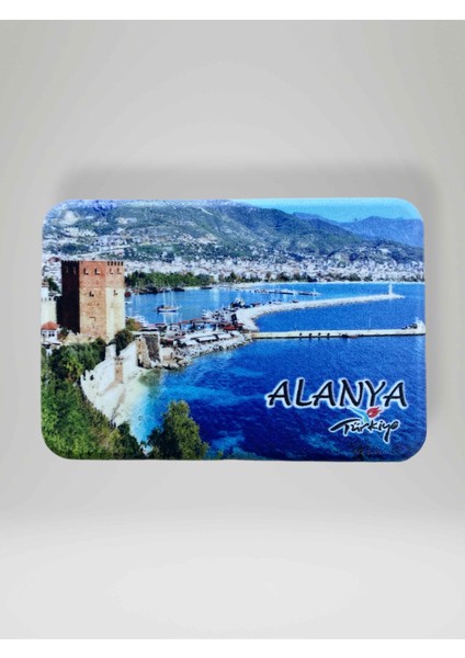 Alanya Temalı Plastik Magnet Buzdolabı Süsü 8cm x 5,5cm
