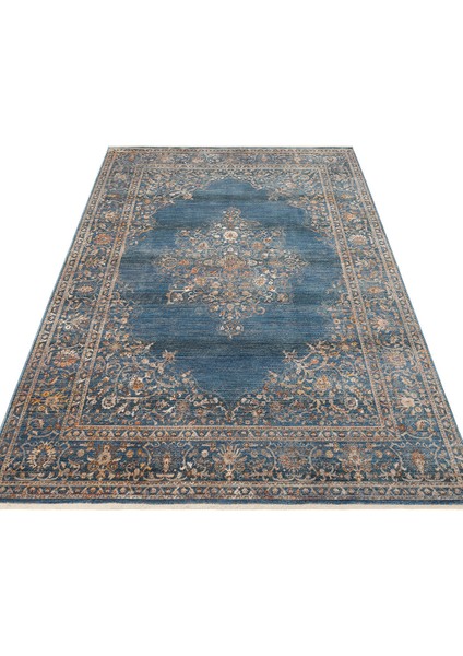 Pietra PTA 18 Mavi Navy -Klasik Tasarımlı, Sıcak Renk Tonlarında Yumuşak Dokulu Makine Halısı