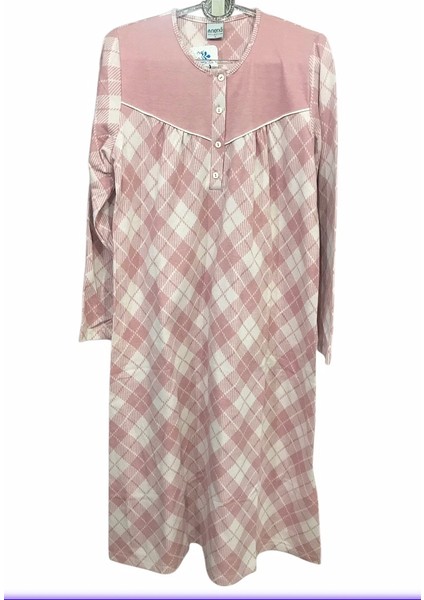 Kadın Uzun Kollu Patlı Robalı Kalın Kışlık % 100 Pamuk GECELIK-12905